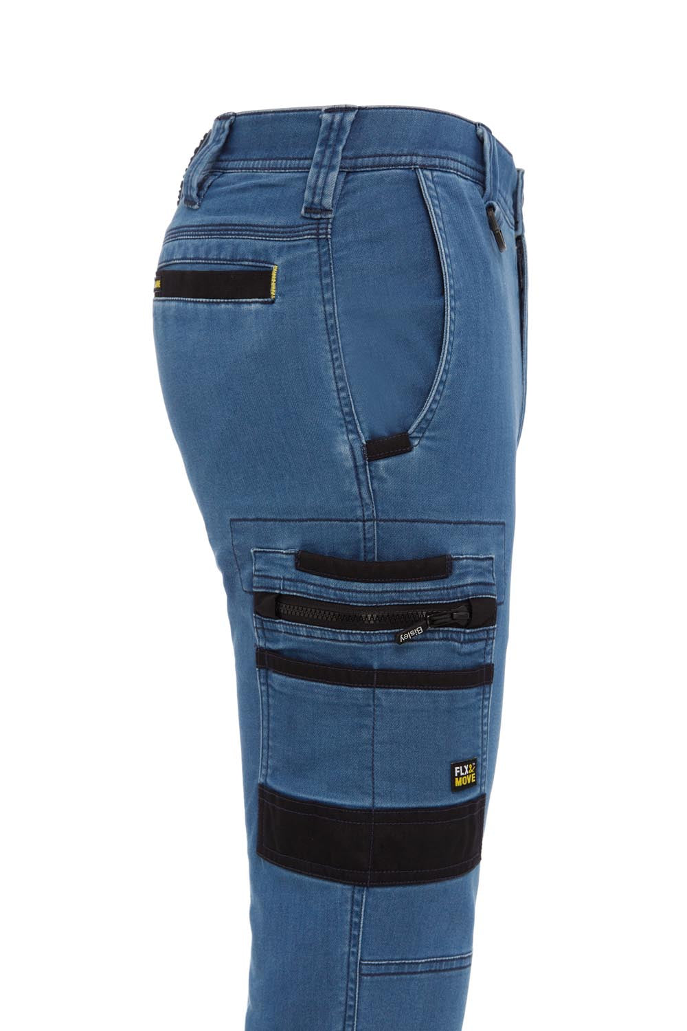 Bisley Flx and Move Stretch Denim Cargo Cuffed Pants