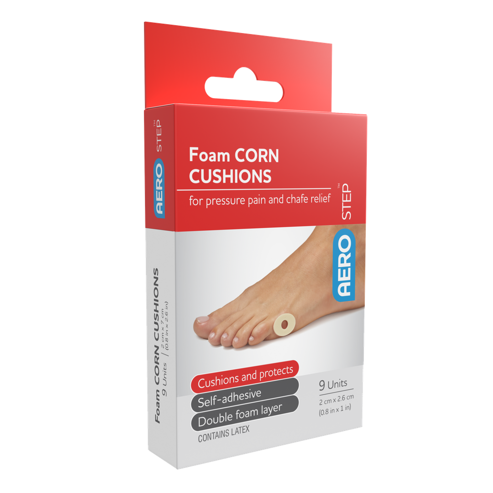 Aero Healthcare AEROSTEP Foam Corn Cushions 20 x 26mm Box/9