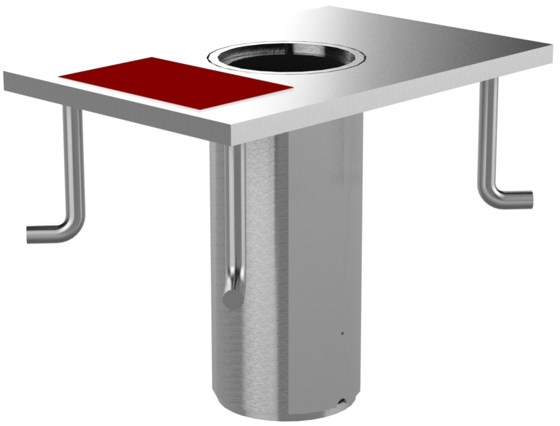 Flush floor mount sleeve for freshly poured concrete, stainless steel