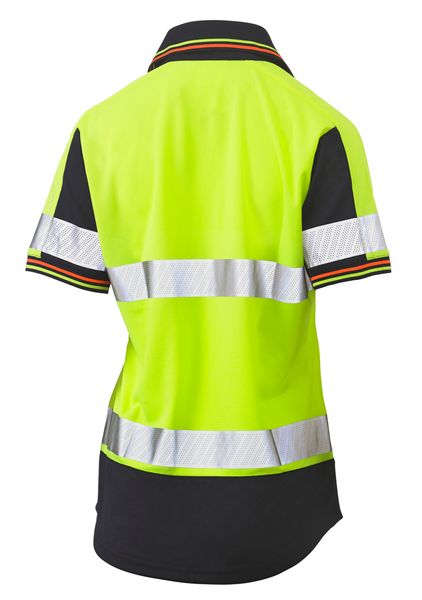 Bisley Women's Taped Two Tone Hi Vis V-Neck Polo