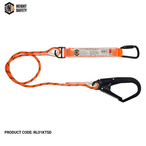 LINQ Single Leg Kernmantle 2M Shock Absorb Rope Lanyard