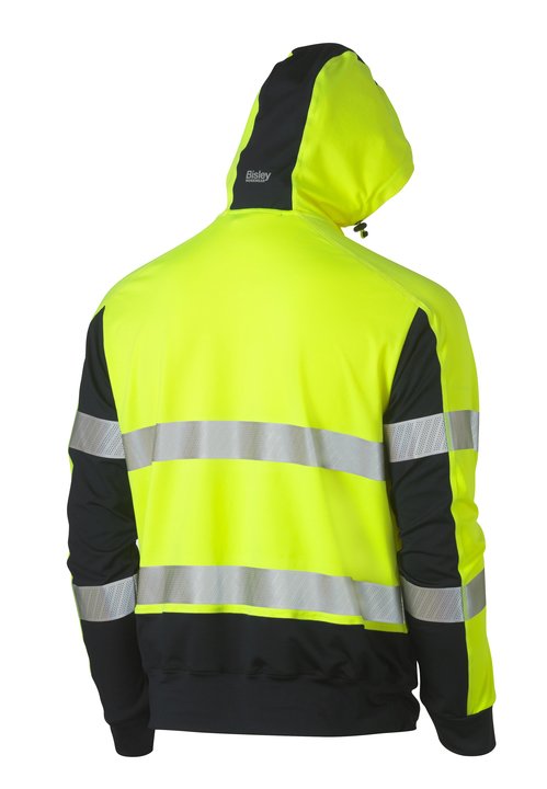 Bisley Taped Two Tone Hi Vis Contrast 4 Way Stretchy Hoodie