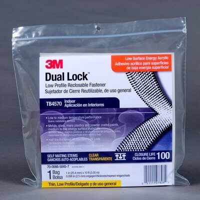 3M Dual Lock Reclosable Fastener TB4570 Transparent 25mm x 3.05m (AT010587908)