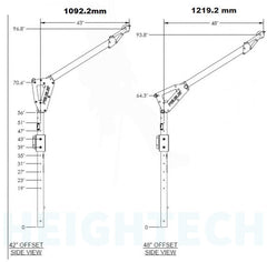 Pelsue Davit arm, mast 1219mm reach- 12m IKAR winch -HRA12