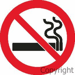 NO SMOKING Self Stick Vinyl 50mm diameter PK5