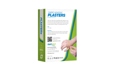FastAid Adhesive Plasters, Fabric, 72 X 19Mm, 100Pk