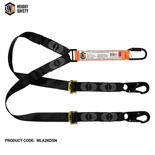 LINQ Elite Double Leg Shock Absorbing 2M Adjustable Lanyard