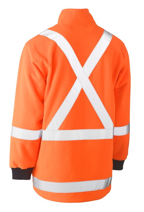 Bisley X Taped TTMC Hi Vis Polar Fleece 1/4 Zip Pullover