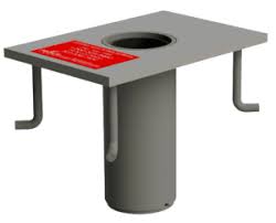 Flush floor mount sleeve for freshly poured concrete, powder coated steel