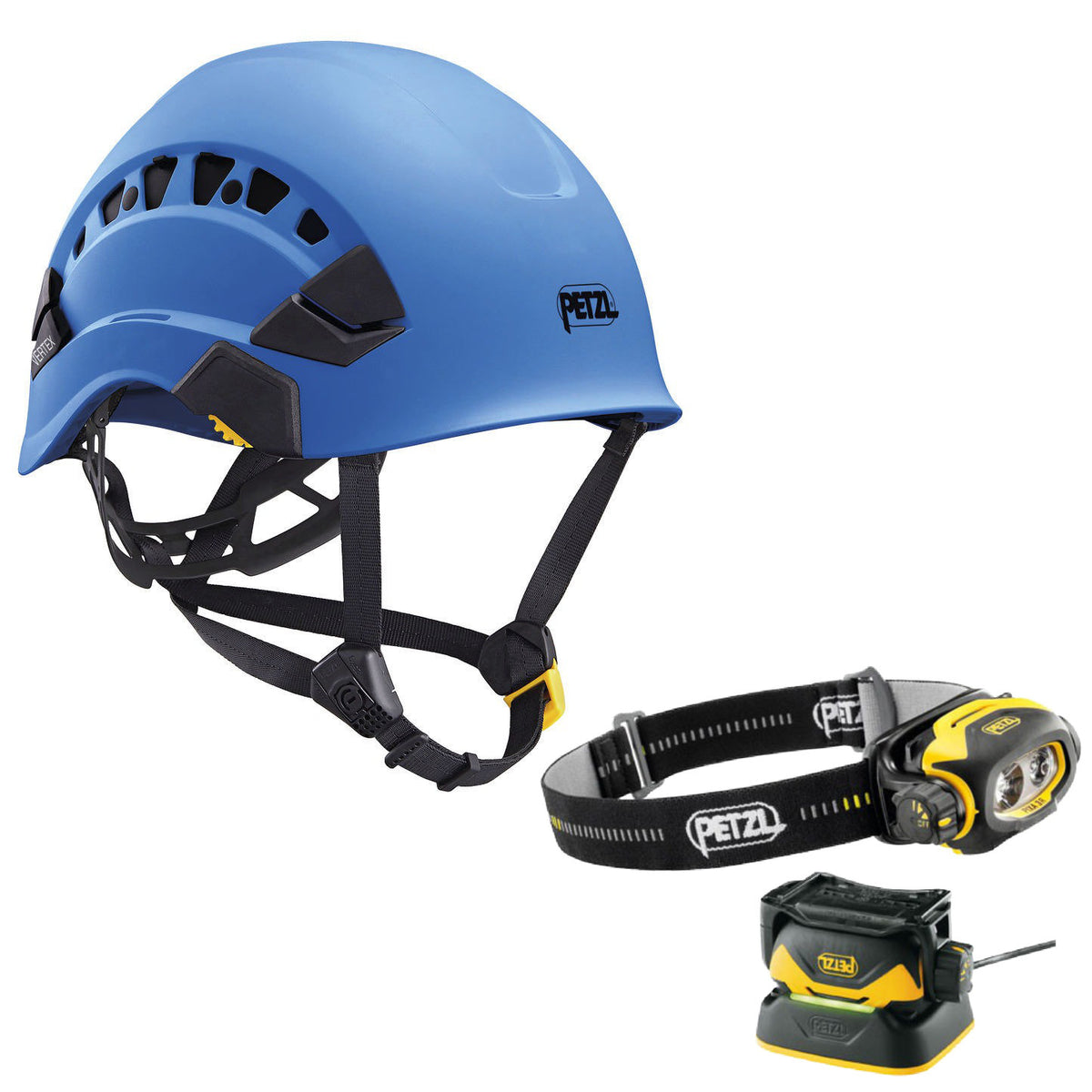 Petzl Vertex Vent Helmet Blue (A010CA05) & Pixa 3R E78CHR2