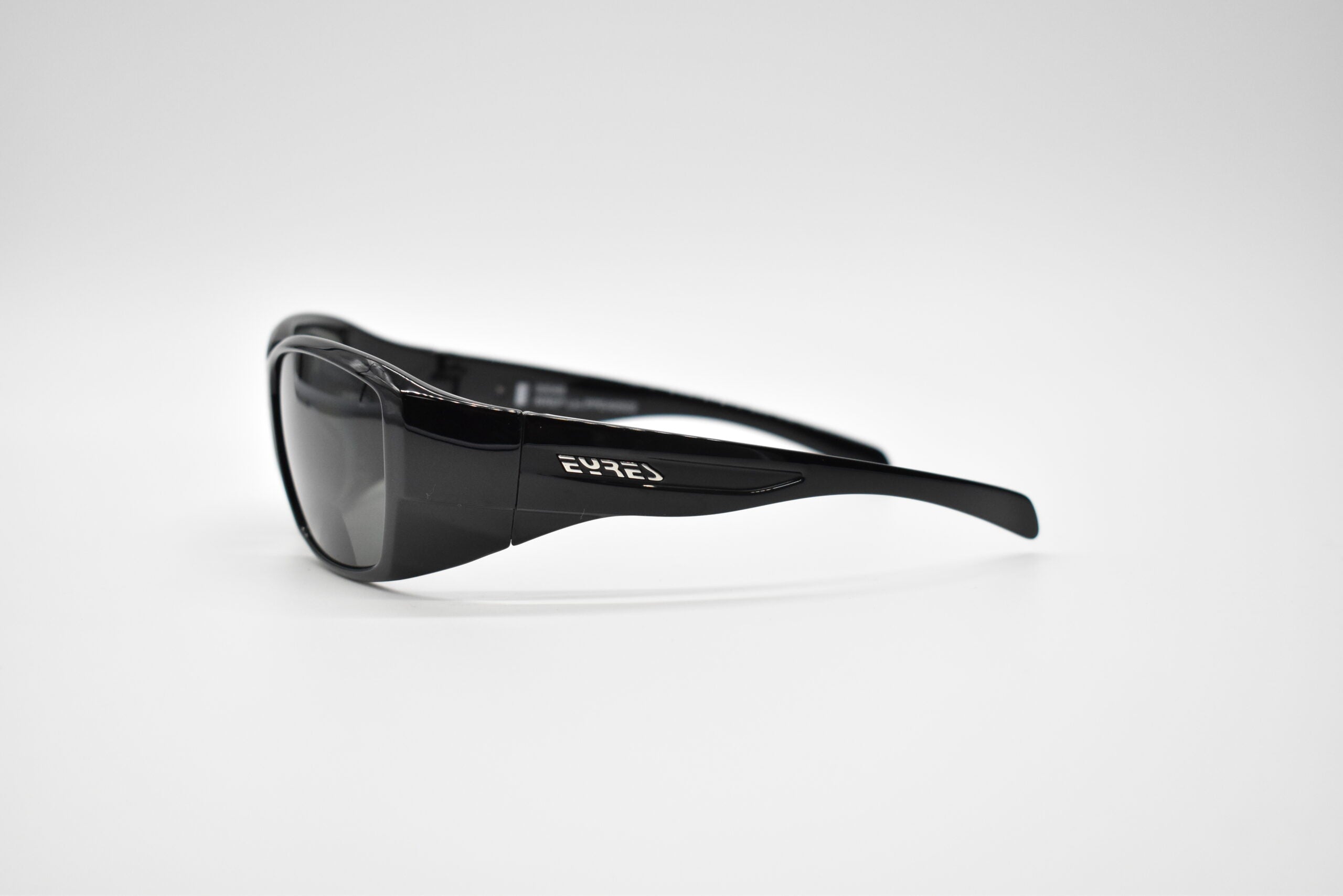 EYRES DEFINE Shiny Black Frame Polarised Grey Bifocal Lens +2.0