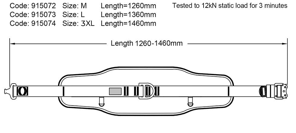 LARGE Austlift Waist Belt for Restraint with rear D Ring (915073)