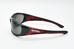 EYRES BERCY Shiny Black & Red Frame Grey Lens