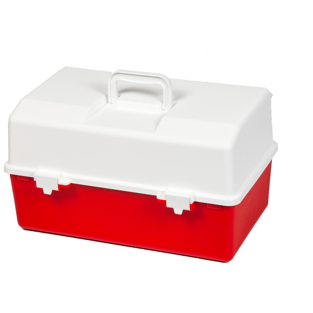 Aero Healthcare AEROCASE Red and White Plastic Tacklebox with 2 Tray Cantilever 16 x 33 x 19cm