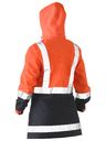 Bisley Size 12 Women's Orange/Navy H Taped Two Tone HI VIS Rain Jacket(BJL6966-TT05)