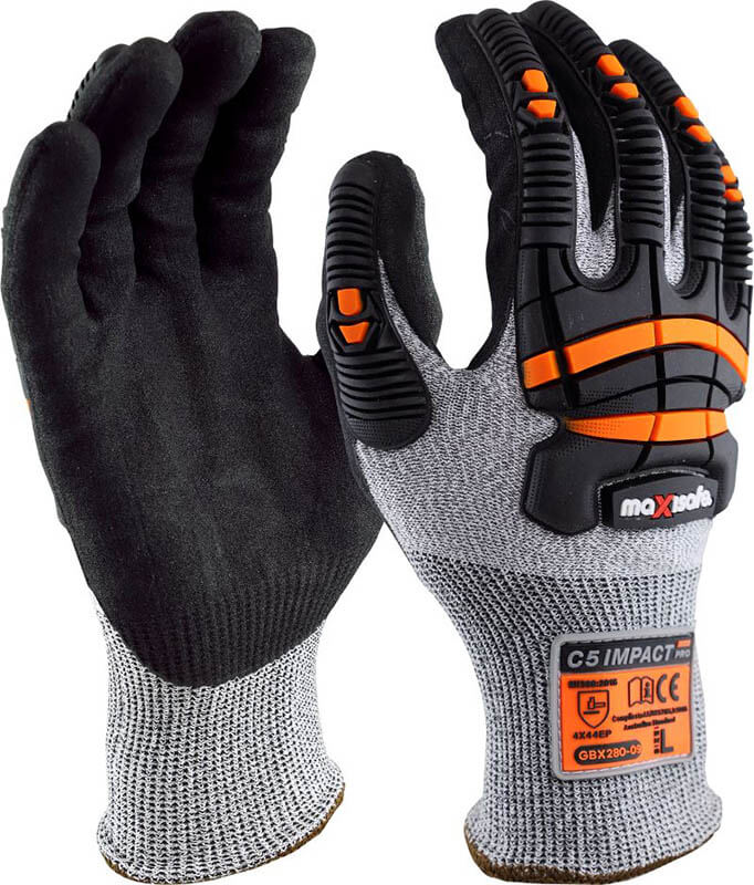 Maxisafe G-Force Cut F Glove With Tpr Protection And Foam Nitrile Palm (12 Pairs)