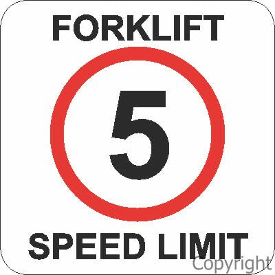 FORKLIFT SPEED LIMIT 5K & PICTO 440mm Self Stick Vinyl Heavy Duty