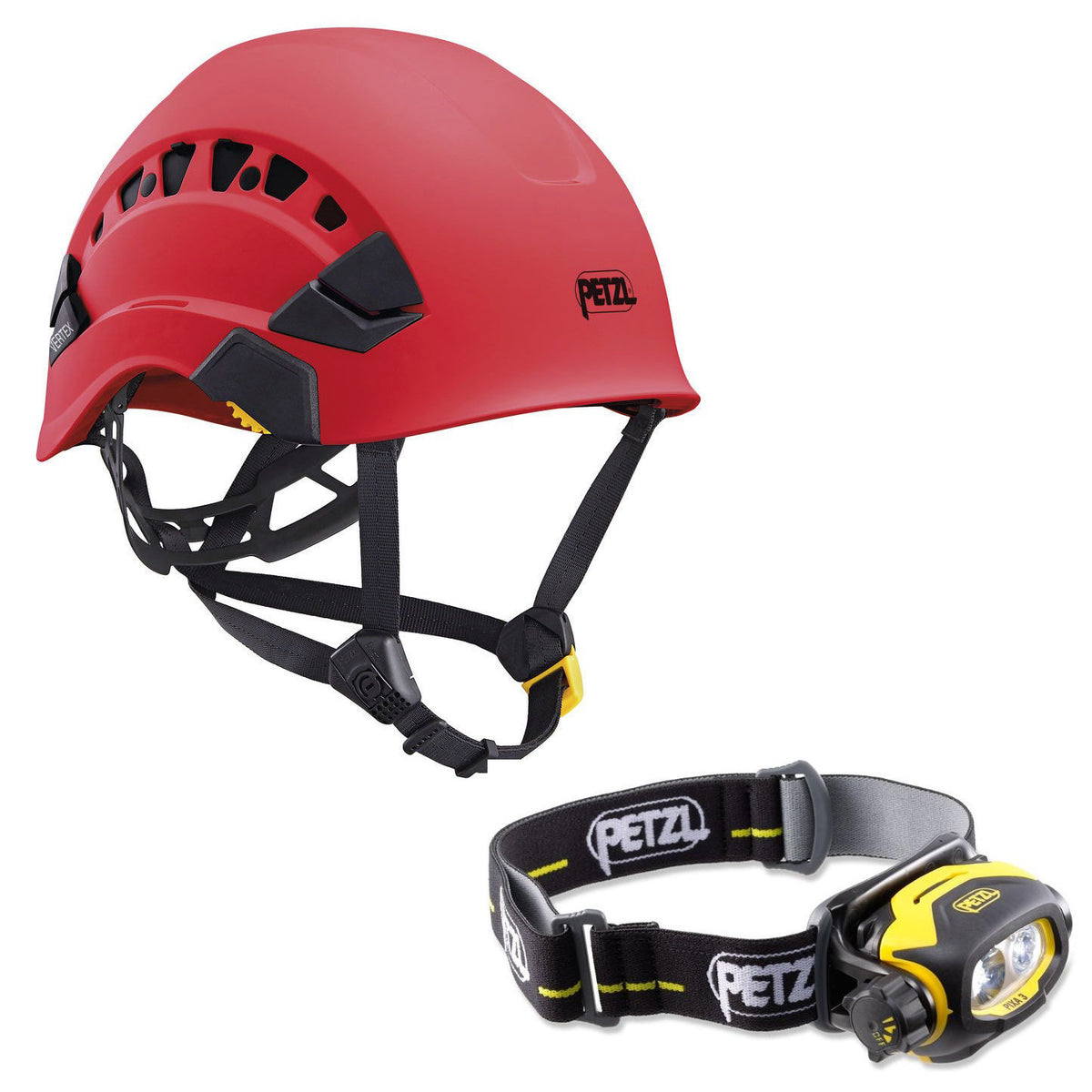 Petzl Vertex Vent Helmet Red (A010CA02) & Pixa 3 E78CHB2