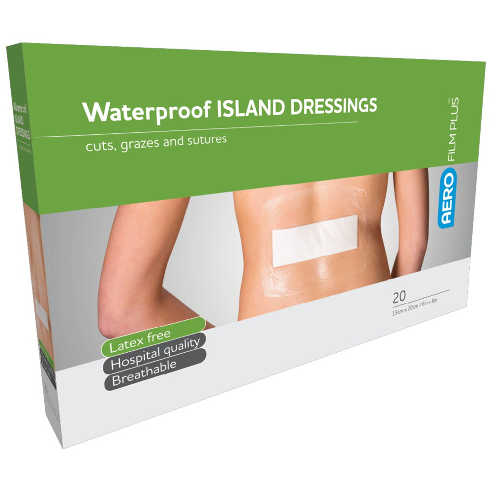 Aero Healthcare AEROFILM PLUS Waterproof Island Dressing 15 x 20cm  Box/20