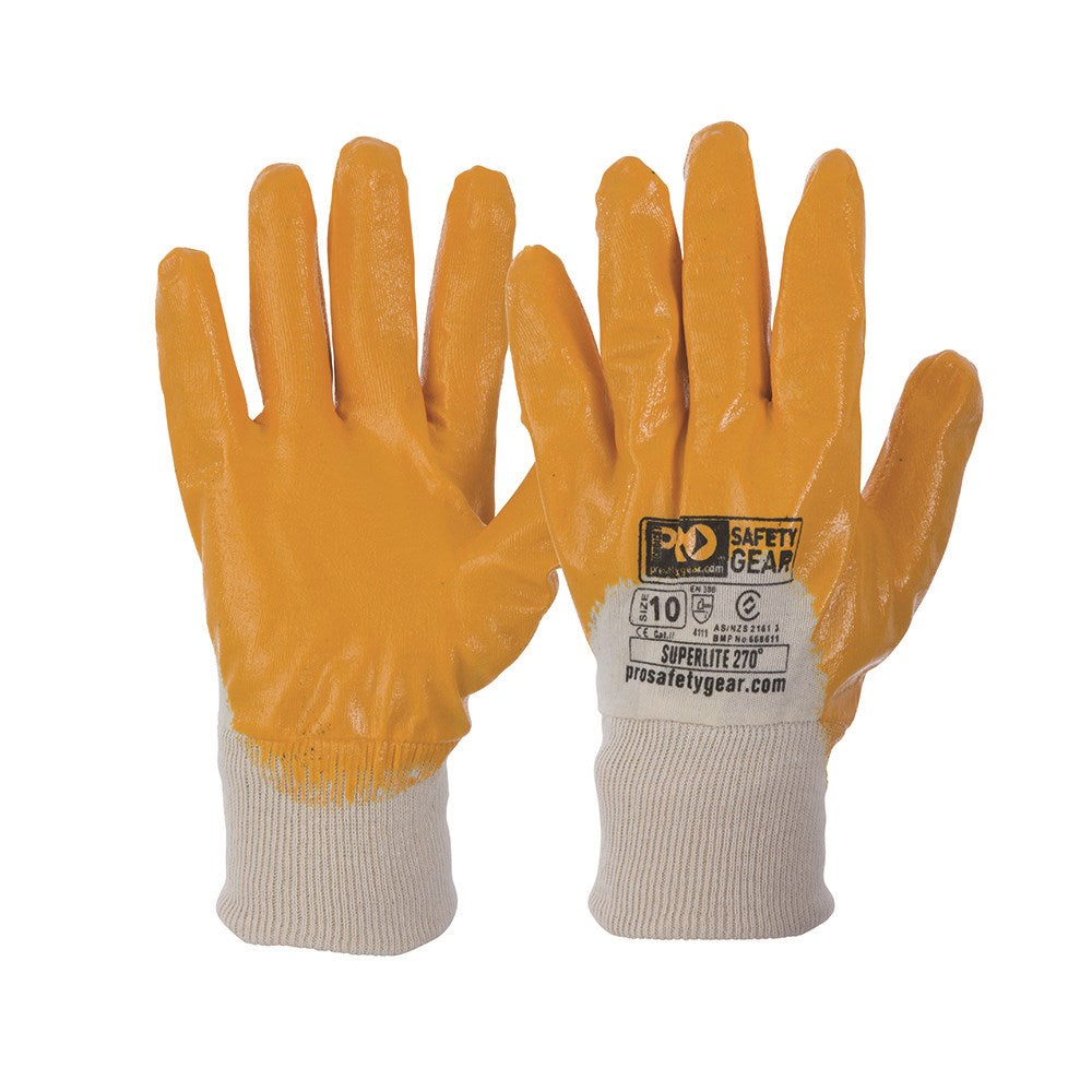 ProChoice L/8 Synthetic Nitrile Glove SUPER-LITE Orange Nitrile 3/4 Dipped (NBR)