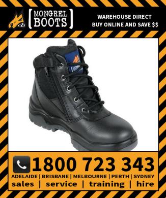 Mongrel Black Low Leg ZipSider Boot Work Boot Victor Footwear Shoe (961020)