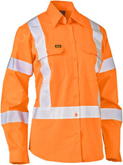 Bisley Women's X Taped Biomotion Hi Vis Cool Lightweight Drill Shirt