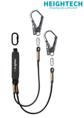 Heightec TENSOR Twin Lanyard 1.5m with Double Action 68mm Scaff Hooks