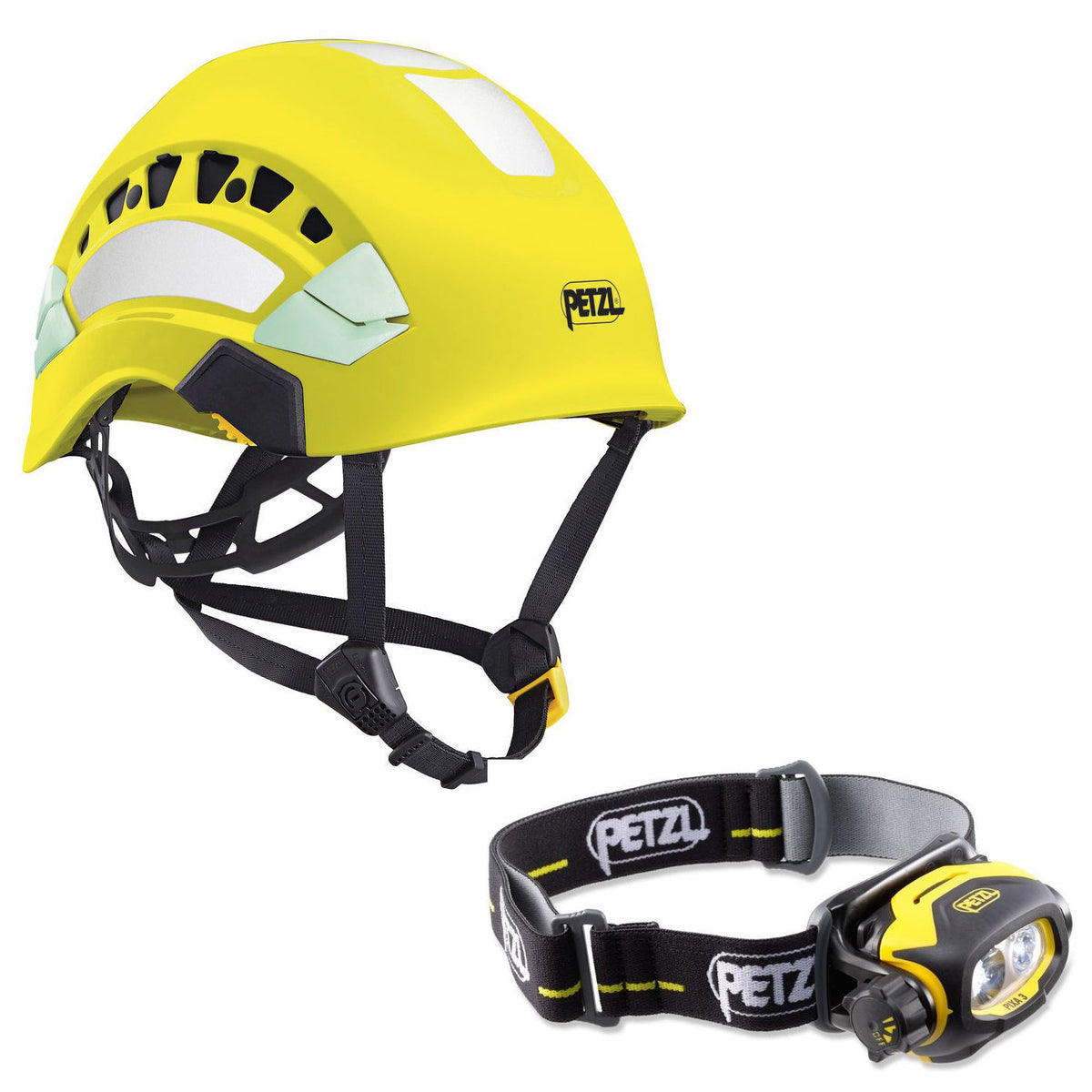 Petzl Vertex Vent AS/NZ 1801 Helmet Hi-Vis Yellow (A010EA00) & Pixa 3 E78CHB2