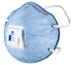 3M Cupped Particulate Respirator 9916, P1 with Nuisance Level* Acid Gas Relief, valved, 10/Box, 6 Boxes/Case