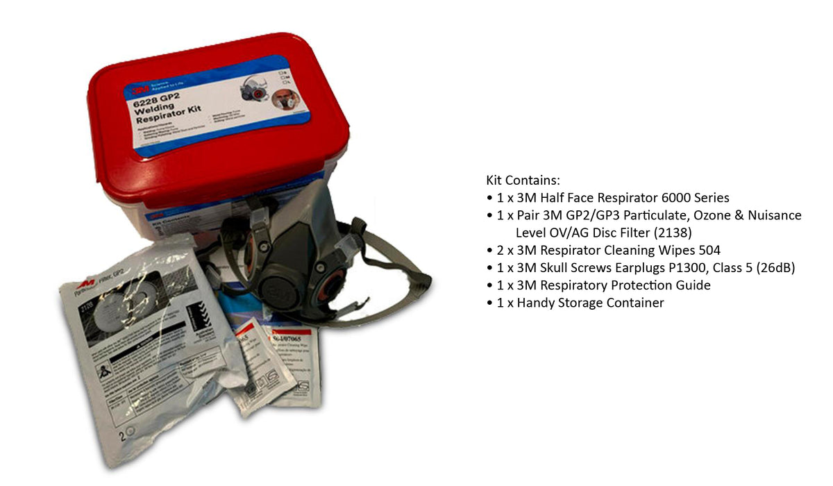 3M Small Welding Respirator Kit with 2138 GP2/GP3 Filter