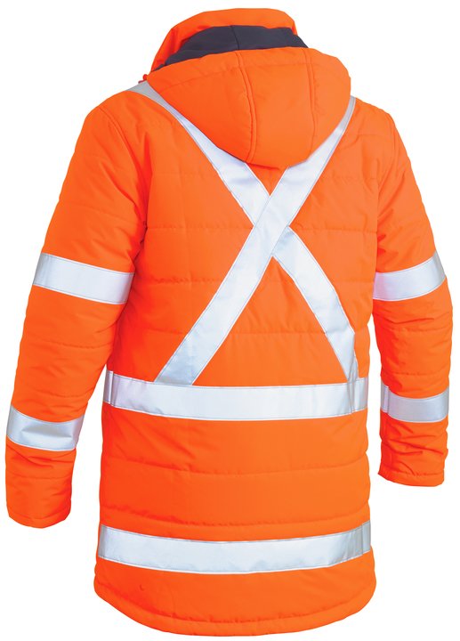 Bisley Taped Hi Vis Puffer Jacket with X Back