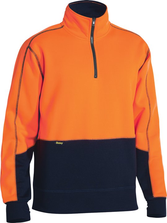 Bisley Hi Vis Fleece 1/4 Zip Pullover