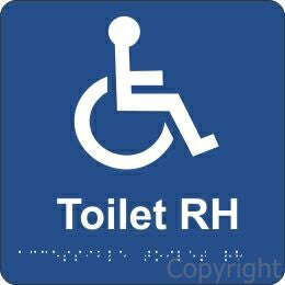 ACCESSIBLE TOILET RH 180x180mm Laminate & Braille