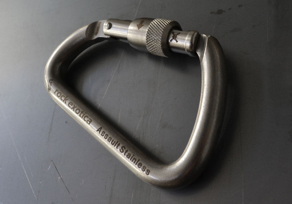 Rock Exotica Assault Stainless Steel Screw-Lock  Carabiner - 30Kn