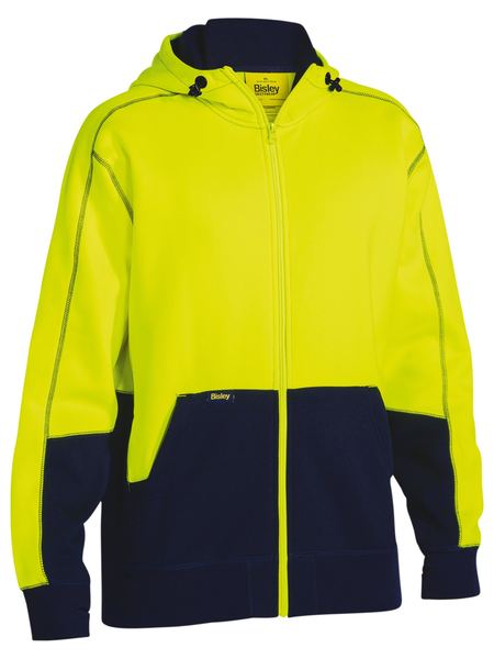 Bisley Hi Vis Zip Front Fleece Hoodie