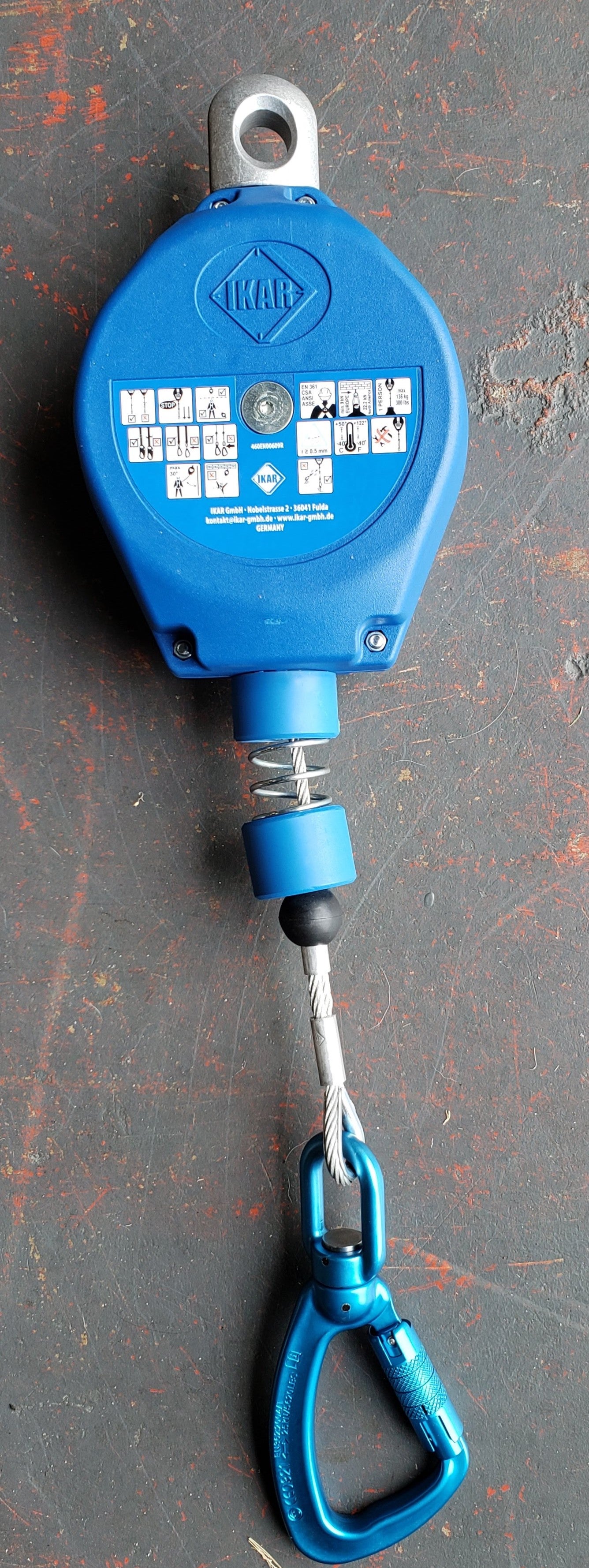 IKAR Retractable Fall Arrester (Plastic Housing, Steel Cable Lifeline)