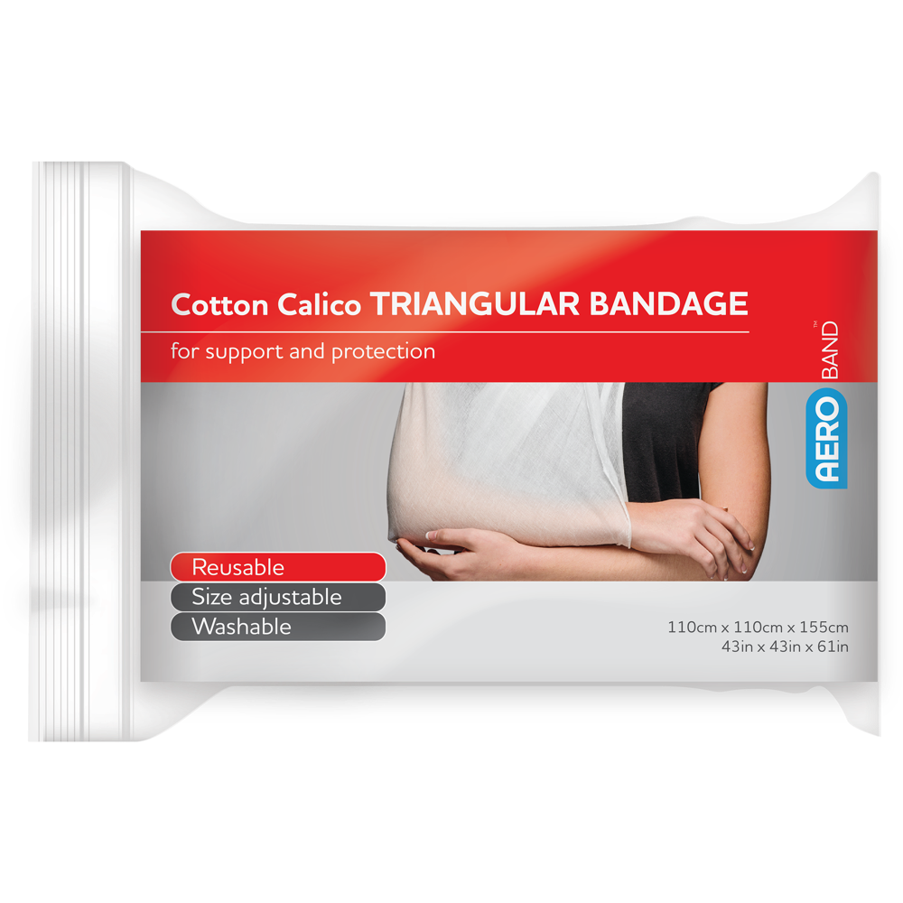 Aero Healthcare AEROBAND Cotton Calico Triangular Bandage 110 x 110 x 155cm Bag/10
