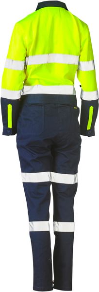 Bisley Women's Taped Hi Vis Cotton Drill Coverall