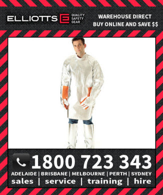 Elliotts Aluminised KEVLAR LINED QUARTER BACK SMOCK Furnace FR Welding Protective Clothing Workwear (AKS48WL)