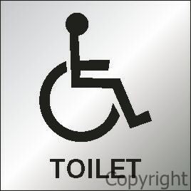 TOILET AND DISABLED 150mm Square Reversed Perspex / Vinyl Laminate