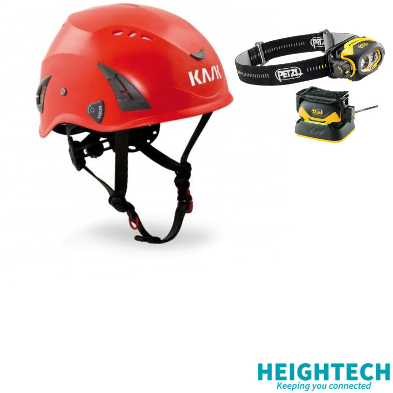 KASK HP+ Red Helmet & Pixa 3 Rechargeable Headlamp