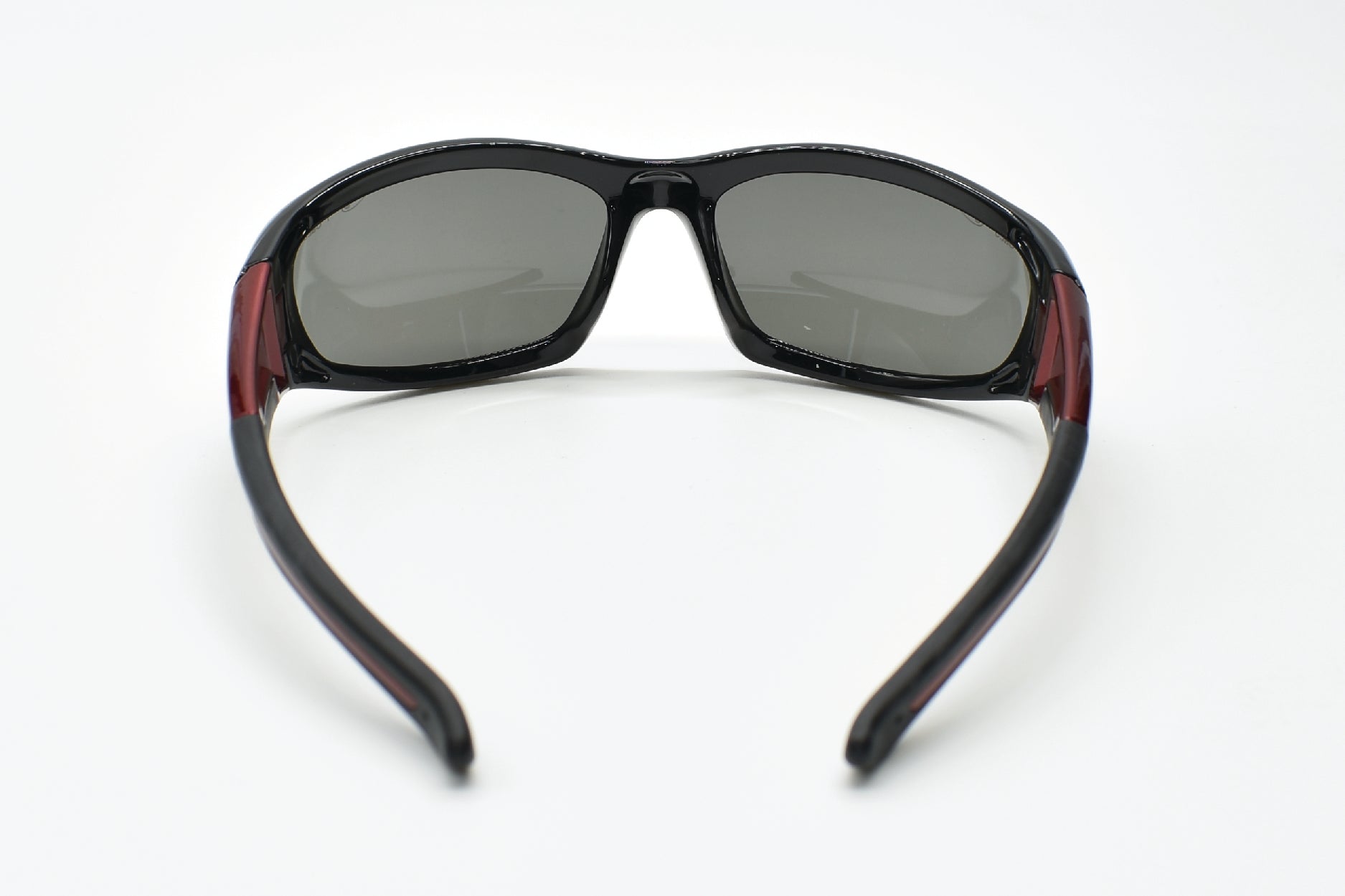 EYRES BERCY Shiny Black & Red Frame Grey Lens