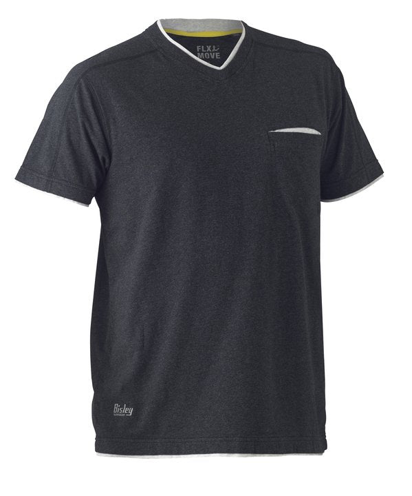 Bisley Flex & Move Cotton Rich V Neck Short Sleeve Tee