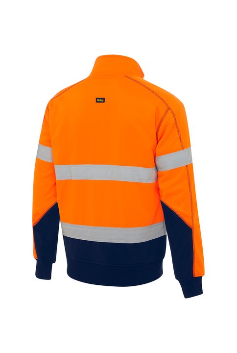 Bisley Taped Hi Vis 1/4 Zip Fleece Pullover with Sherpa Lining