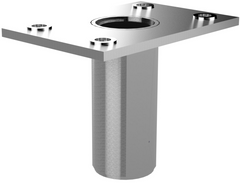 Flush floor mount sleeve for existing concrete, powder coated steel