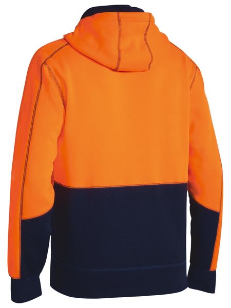 Bisley Hi Vis Zip Front Fleece Hoodie