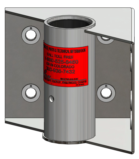 Inside 90deg corner mounted - anchored by bolts to reinforced truck bumpers, walls, etc.