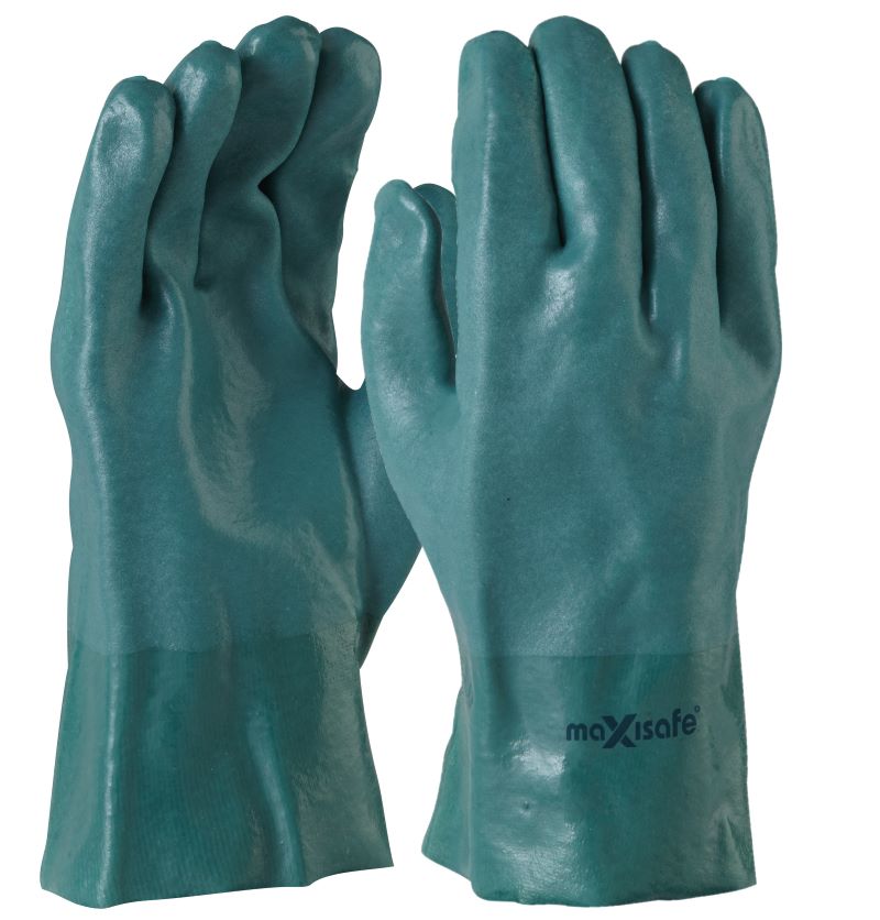 Maxisafe Green Double Dipped Pvc Gauntlet (12 Pairs)