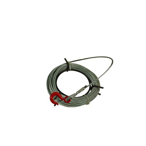 Austlift Cable for Winch 6x19S/8.3mm G2070 20M with hook - Alluminium/Steel 800Kg