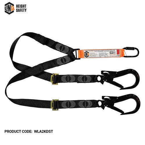 LINQ Elite Double Leg Shock Absorbing 2M Adjustable Lanyard